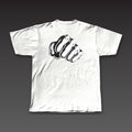 Big Fist Tee in white, a single fist across the full back