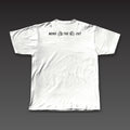 Both Hands Tee in white, Work the Cut in a row with fists below the collar