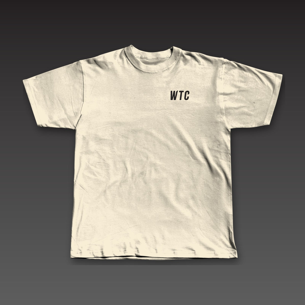 WTC Twice Tee in oatmeal, WTC on the left chest